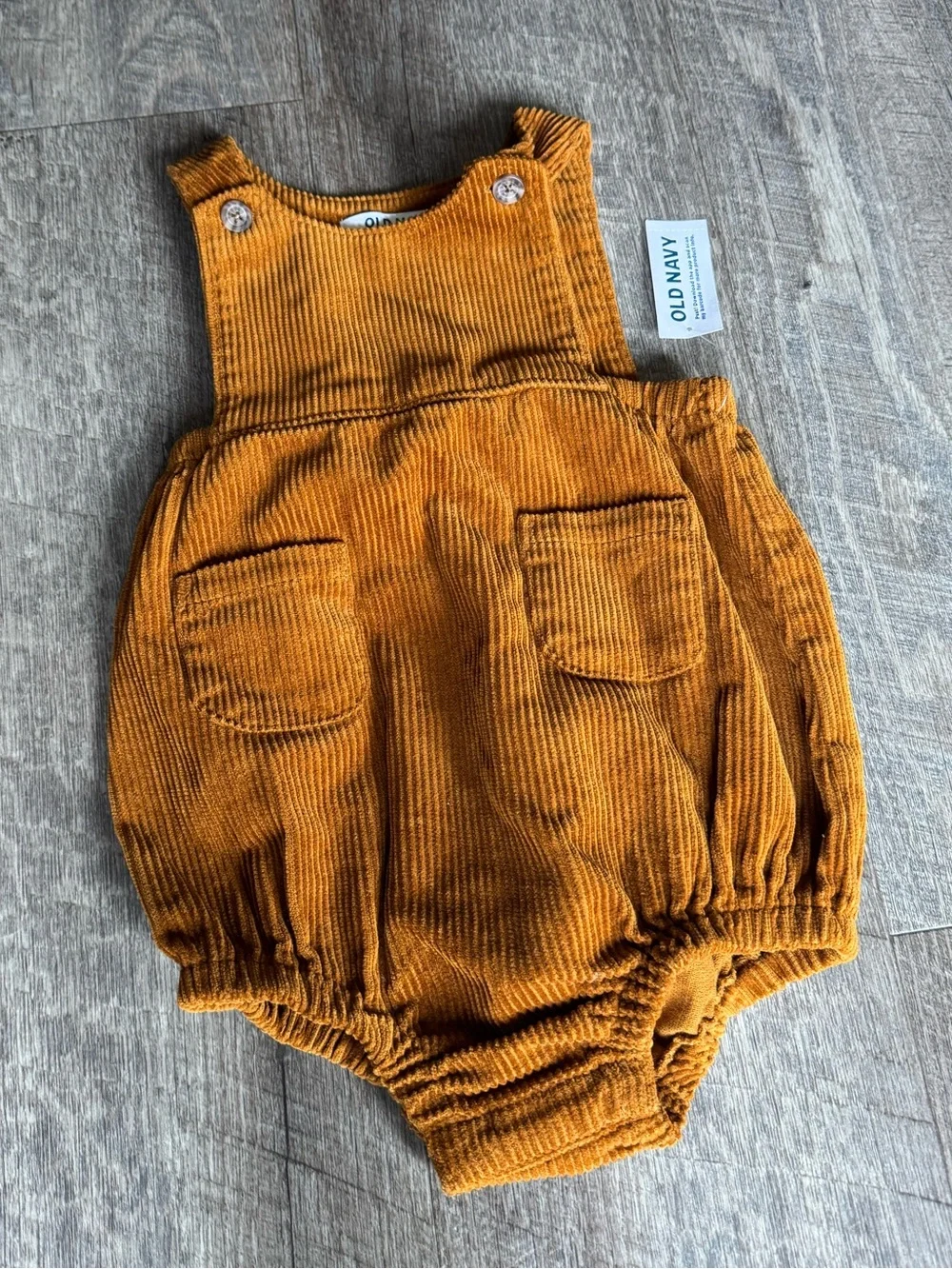 Old Navy 18-24 Months Corduroy Bubble Romper Mustard Brown Fall 100% Cotton